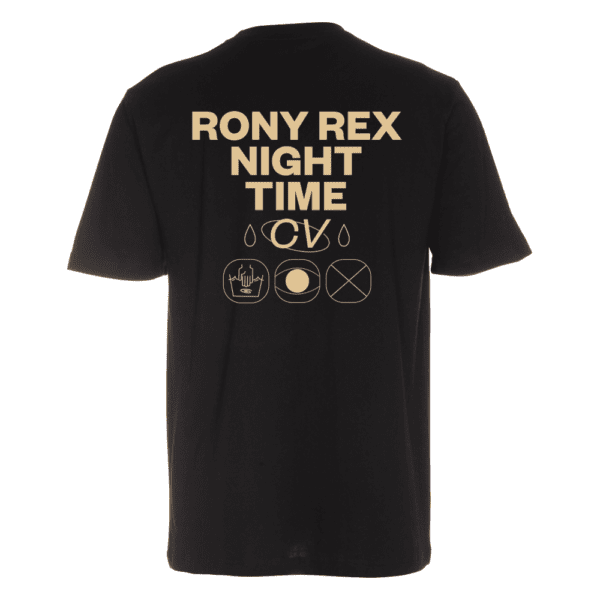 Rony Rexin uutuustuotteina nyt musta ja valkoinen Night Time CV -t-paita. Hanki omasi Hel Goodsin verkkokaupasta!