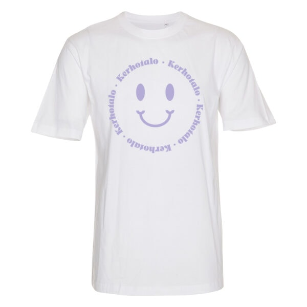 Kerhotalo Smiley T-paita (white), rinta, lila